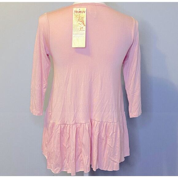 NWT Tru Luv 3/4 Sleeve Flowy Pink Top - Picture 3 of 8